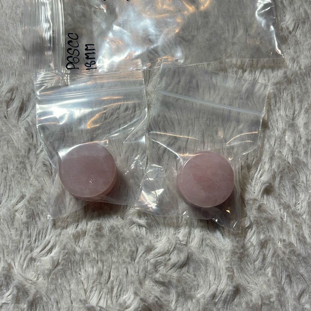 Rose quartz, plugs, multiple sizes NEW